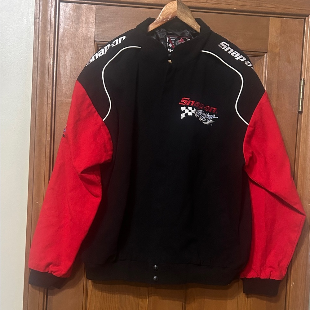 Choko Motorsports Authentic Apparel Snap On Tool Black & Red Men's Jacket large